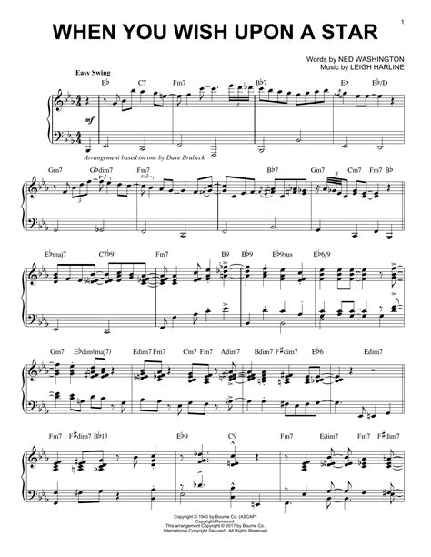 when u wish upon a star sheet music|More.